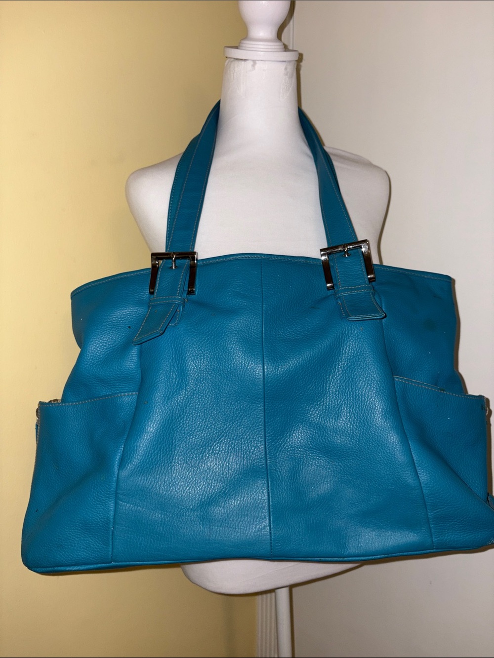 Michael Rome Teal Shoulder Tote